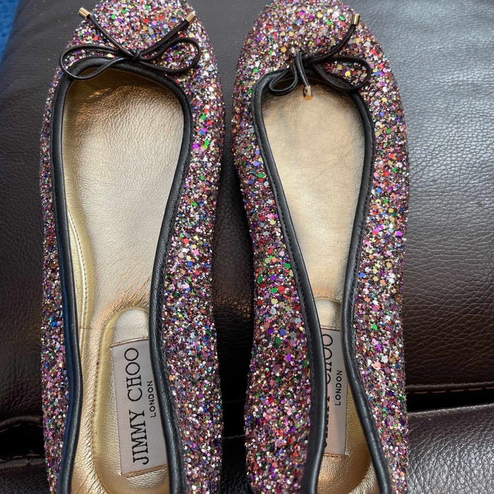 Jimmy Choo sparkle flats perfect condition